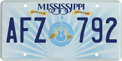 MS license plate AFZ792