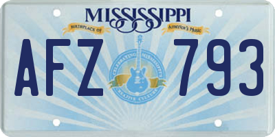 MS license plate AFZ793
