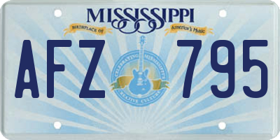 MS license plate AFZ795