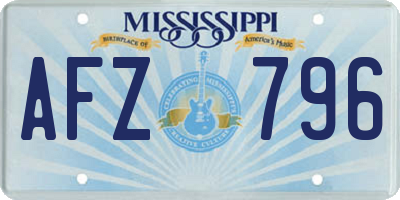 MS license plate AFZ796