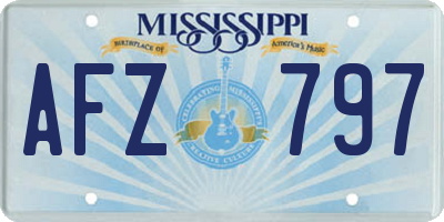 MS license plate AFZ797
