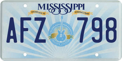 MS license plate AFZ798