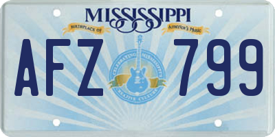 MS license plate AFZ799