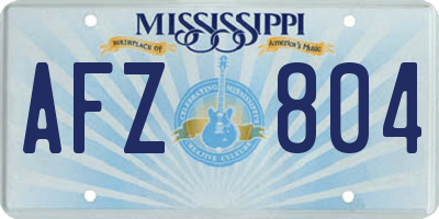 MS license plate AFZ804