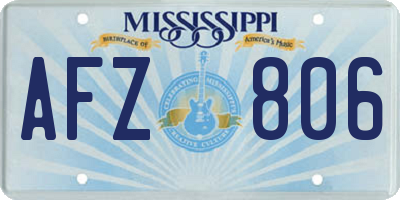 MS license plate AFZ806