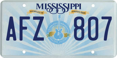 MS license plate AFZ807