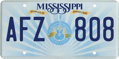 MS license plate AFZ808