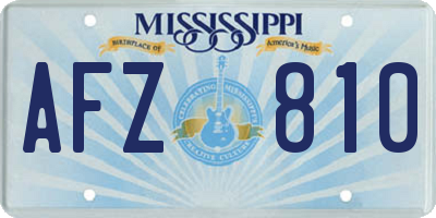 MS license plate AFZ810