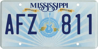 MS license plate AFZ811