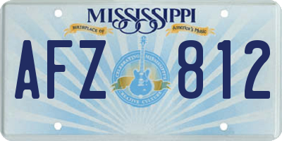 MS license plate AFZ812