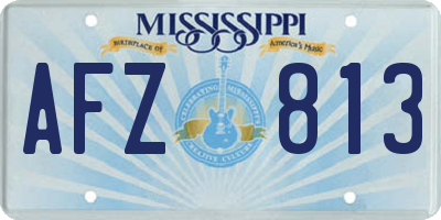 MS license plate AFZ813