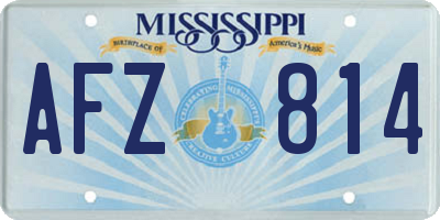 MS license plate AFZ814
