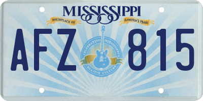 MS license plate AFZ815