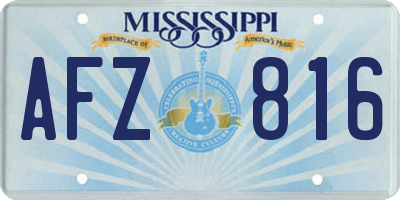 MS license plate AFZ816