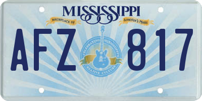 MS license plate AFZ817