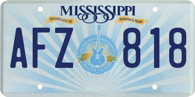 MS license plate AFZ818