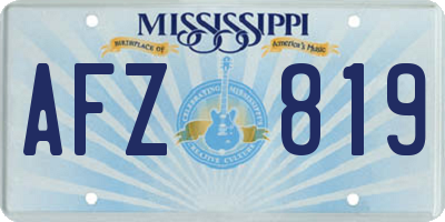 MS license plate AFZ819