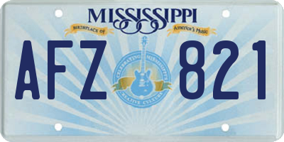 MS license plate AFZ821