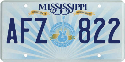 MS license plate AFZ822