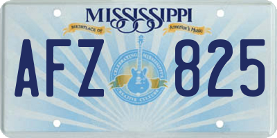 MS license plate AFZ825