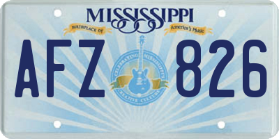 MS license plate AFZ826
