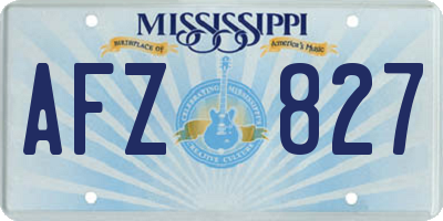 MS license plate AFZ827