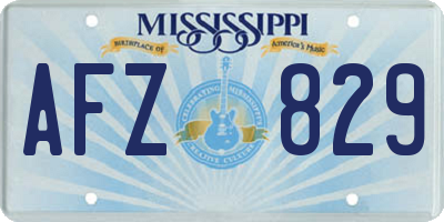 MS license plate AFZ829