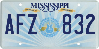 MS license plate AFZ832