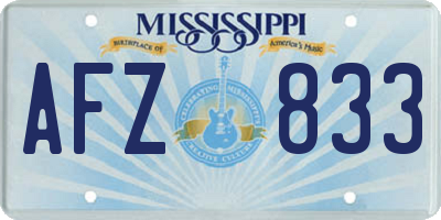 MS license plate AFZ833