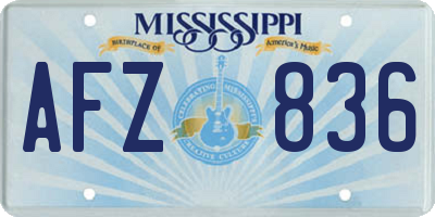 MS license plate AFZ836