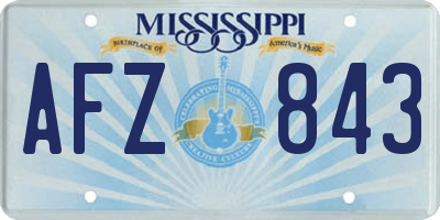MS license plate AFZ843