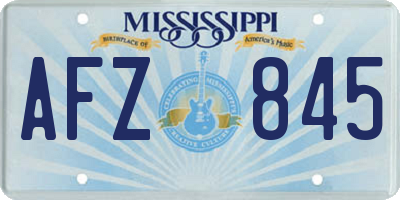MS license plate AFZ845