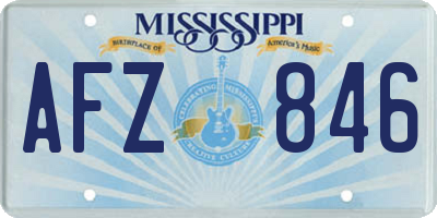 MS license plate AFZ846