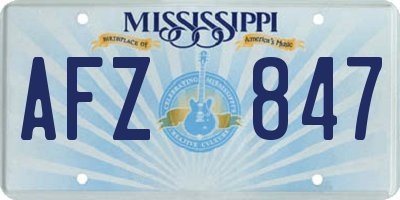 MS license plate AFZ847