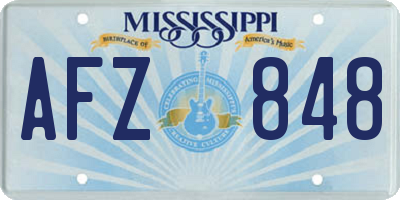 MS license plate AFZ848