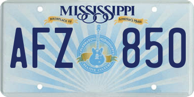 MS license plate AFZ850
