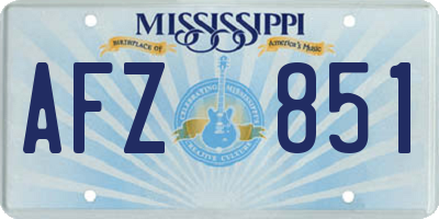 MS license plate AFZ851