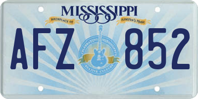 MS license plate AFZ852