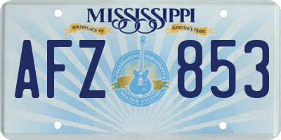 MS license plate AFZ853