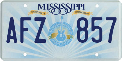 MS license plate AFZ857