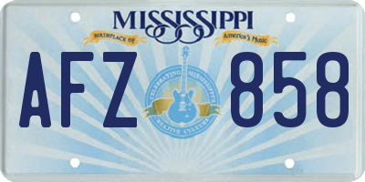 MS license plate AFZ858