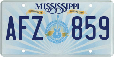 MS license plate AFZ859