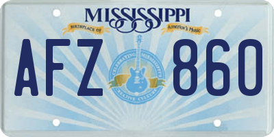 MS license plate AFZ860