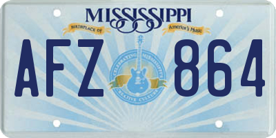 MS license plate AFZ864