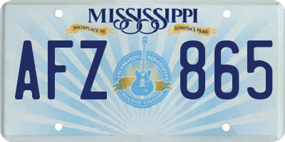 MS license plate AFZ865