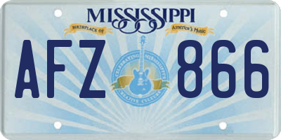 MS license plate AFZ866