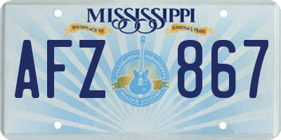 MS license plate AFZ867