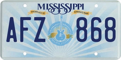 MS license plate AFZ868