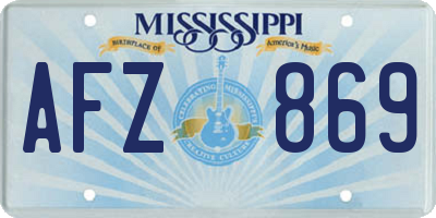 MS license plate AFZ869