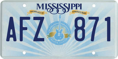 MS license plate AFZ871